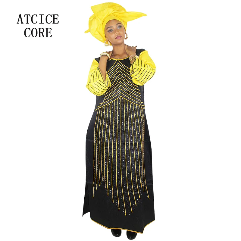 Africké šaty pre ženy módneho dizajnu nových afrických bazin výšivky dizajn šaty, dlhé šaty s šatku dva počítače, jeden súbor A262#