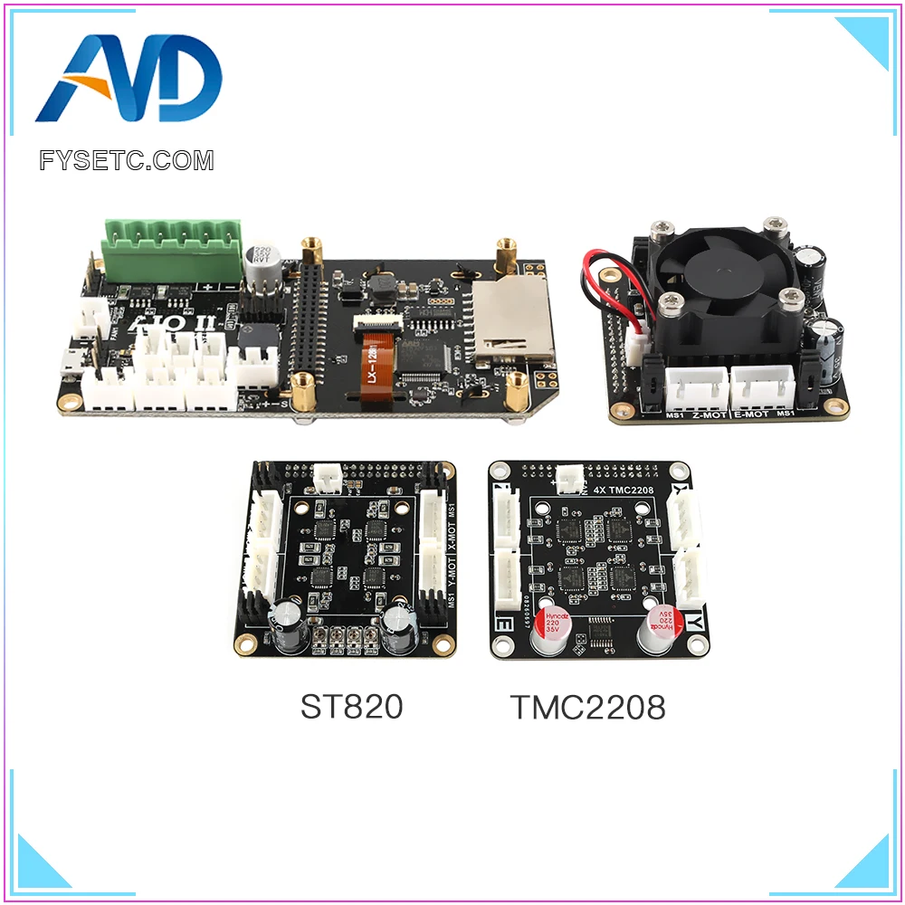 AIO II V3.2 Doske, Všetko v Jednom II 32-Bitové MCU 32bit ST820 / TMC2208 Ovládač 256 Microsteps RGB Controller Rada Pre 3DP/CNC