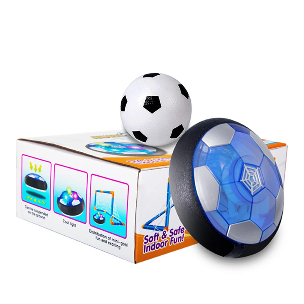 Air Power Futbal Deti Hračky Hover Futbalový Loptu Nastaviť Nabíjateľné s LED Svetlom Cieľom pre Vnútorné Hrá Patrí Brány