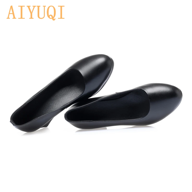 AIYUQI dámske Topánky Veľkosť 2020 Jar Nové Originálne Kožené dámske Topánky Jeden Silné Päty Professional Office Topánky Ženy