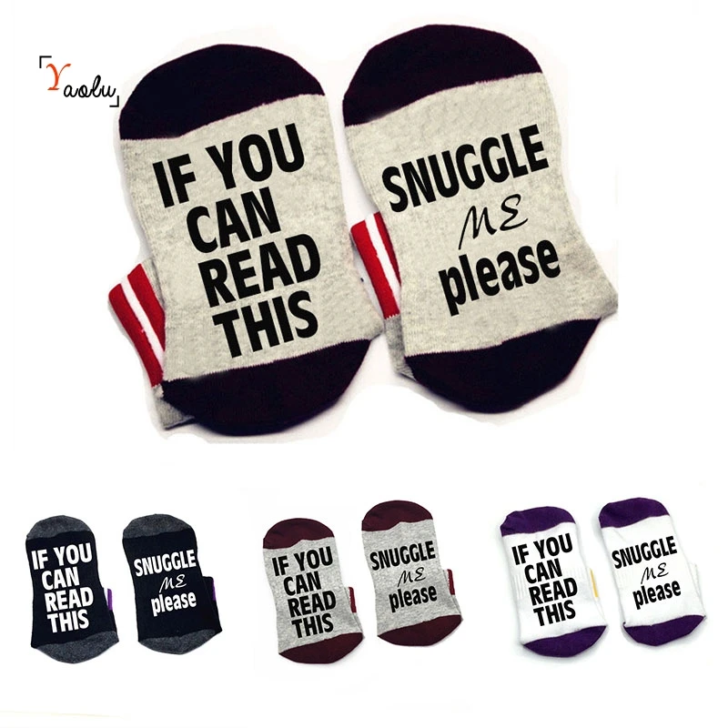 Ak môžete prečítať tento pritúliť mi prosím ponožka bavlna unisex Ponožky, Papuče ponožky vtipný citát mať Šťastie začať doma ponožka