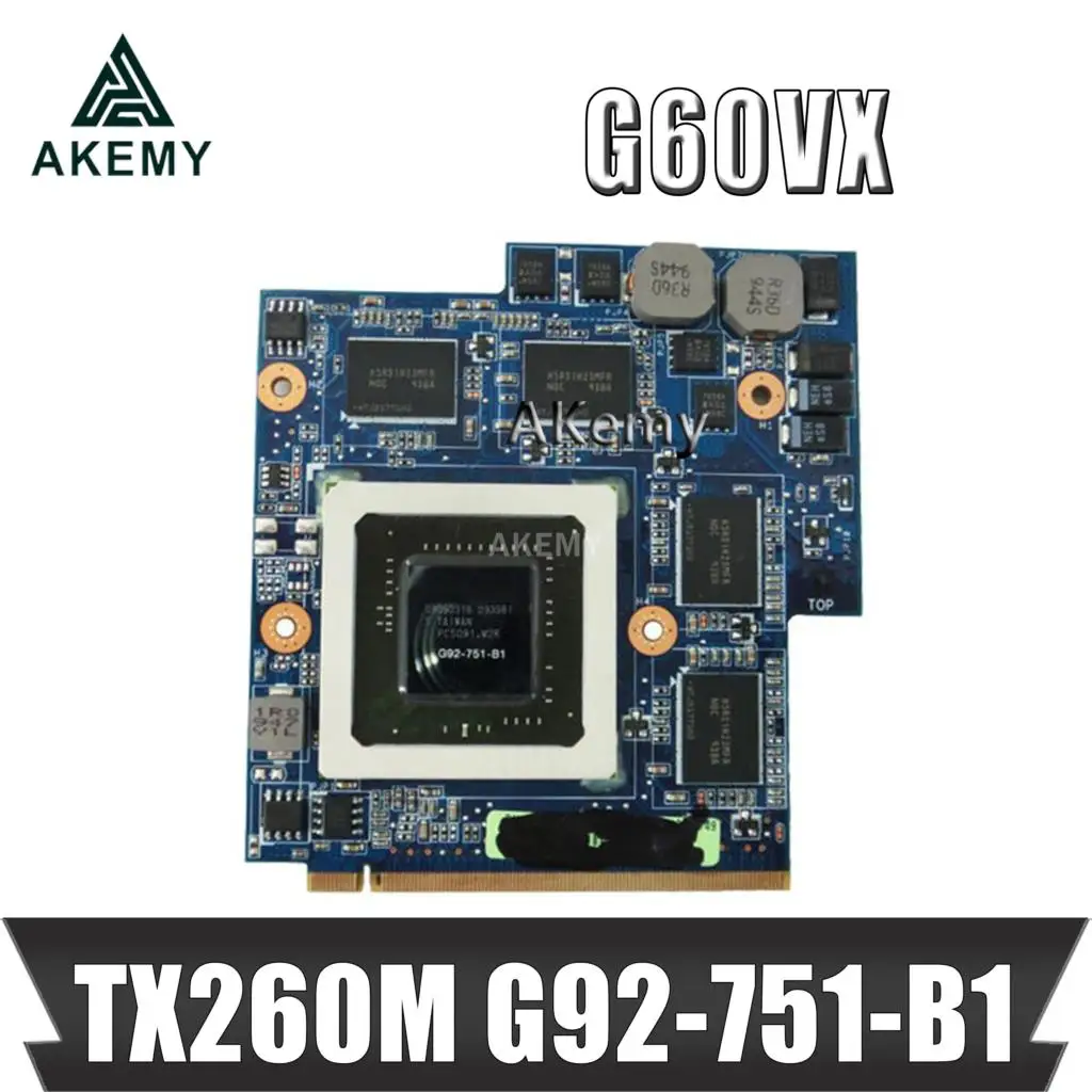 Akemy Pre Asus G60VX MXM VGA G51VX G51V G60VX REV 2.1 S/N 60-NV3VG1000-D01 GTX 260M 1GB grafická Karta G92-751-B1