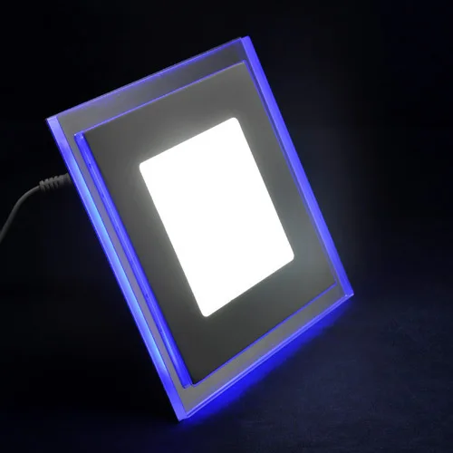 Akryl+sklo dvojité farebné LED PANEL SVETLO 10W 15W 20W Námestie Led stropné svietidlo Panel teplá biela/studená biela AC 85-265V