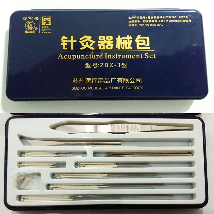 Akupunktúrne ihly Hua Tuo striebro akupunktúrne ihly, akupunktúrne nástroj ZB-3 tradičnej Čínskej medicinebag