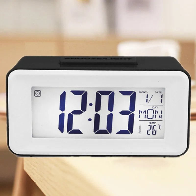 Alarm Watch Tabuľka Hodiny Podsvietením Elektronické Ovládanie Zvuku Spánok Stôl Digitálne Hodiny Porovnanie Spálňa Office Desktop Domova