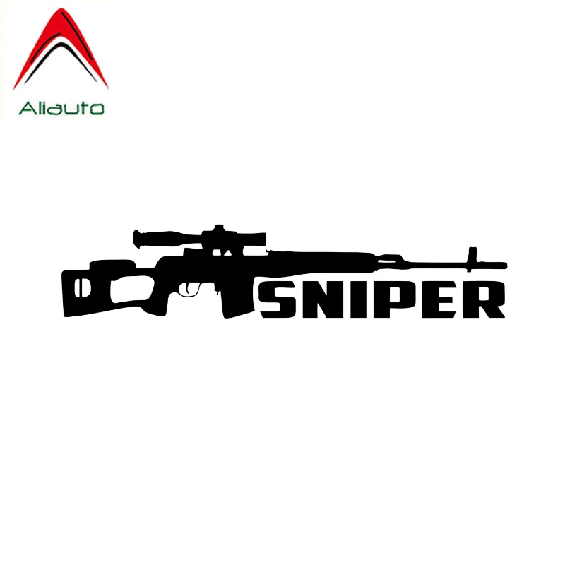 Aliauto Creative Auto Nálepky Sniper Dekorácie Zbraň Vinyl Vysoko Kvalitné Doplnky, Nepremokavé, Reflexné Nálepky,15 cm*3 cm