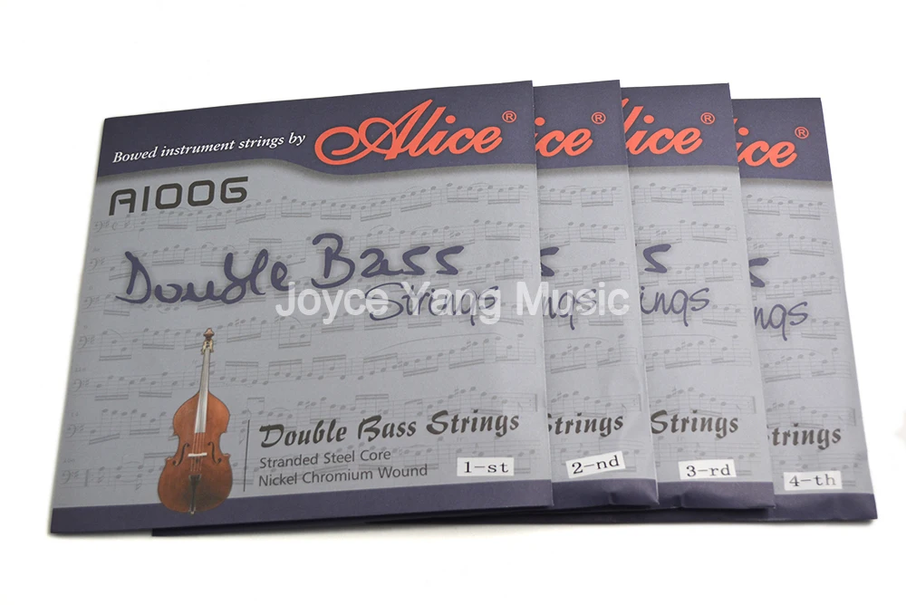 Alice A1006 Vzpriamenej Basové Struny Double Bass Strings 1st-4th/5th Plietol Vysoko Uhlíkovej Ocele Core Niklu, Chrómu Rany Reťazce