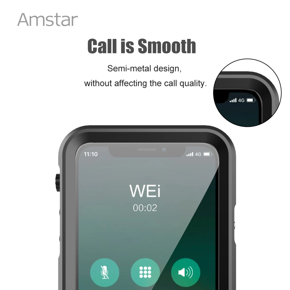 Amstar Vodotesný IP68 Telefón Prípade 360 Úplný Ochranný Kryt pre iPhone 11 Pro Max X XR XS Max Silikónové Shockproof Prípadoch
