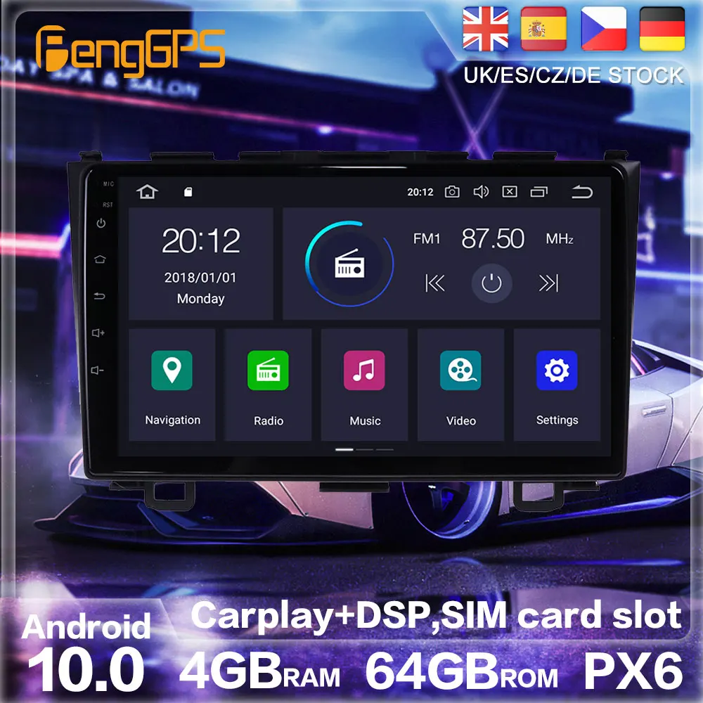 Android 10.0 Rádio Stereo Na Honda CRV CR-V 3 RE 2006-2012 GPS Navigácia, Auto DVD Prehrávač Multimediálnych Auto Rádio Prehrávač HeadUnit