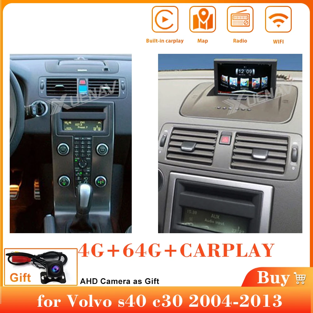 Android Hlavy jednotky na Volvo c30, s40 2004 2005 2006 2007 2008 2009 2010 2011 2012 2013 pre volvo Car Multimedia Player, GPS Naviga
