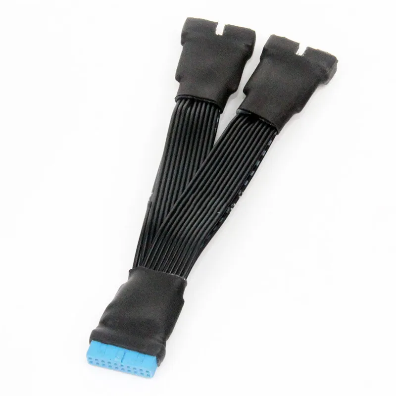 Angitu USB 3.0 19Pin/20kolíkový samíc a samcov Y Splitter doske rozšírenie Plochý kábel