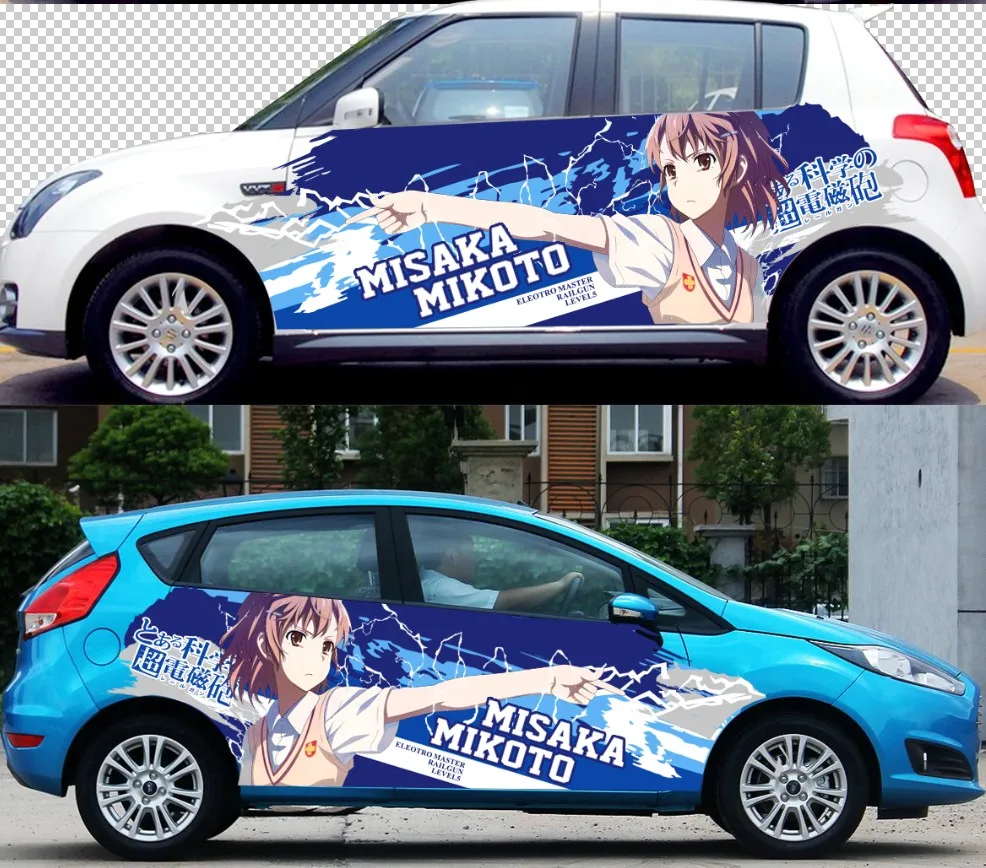 Anime Itasha Nálepky Misaka Mikoto Auto Obtlačky HD Tlač Vinyl Rally Nálepky Auto Dvere Telo Drift Racing Odtlačkový Ochranný Film