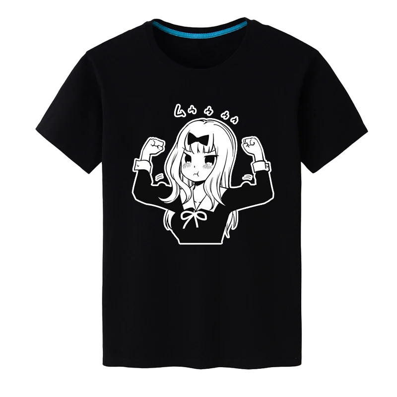 Anime Kaguya-sama Láska Je Vojny T-Shirt Letné Bavlnené Tričká Unisex Čierny Čaj Top pánske Krátke Rukáv Tričko Oblečenie