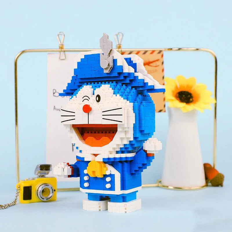 Anime Model Šťastný Doraemon Stavebné bloky Japonský Kreslený Obrázok Tehly Hračky pre Dievčatá, Darčeky pre Deti, Darčeky 16130-16137
