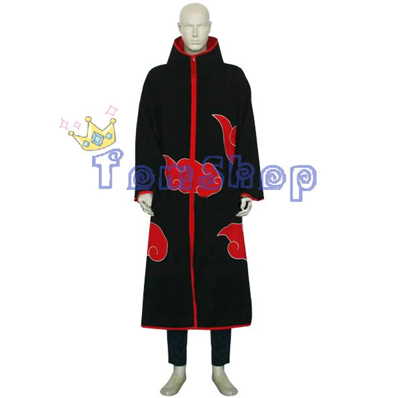 Anime Naruto Akatsuki Tobi Madara Uchiha Deluxe Edition Cosplay Kostým 4 v 1, Veľkoobchod Kombinovaný Set (Plášť + Maska + Topánky +Krúžok)