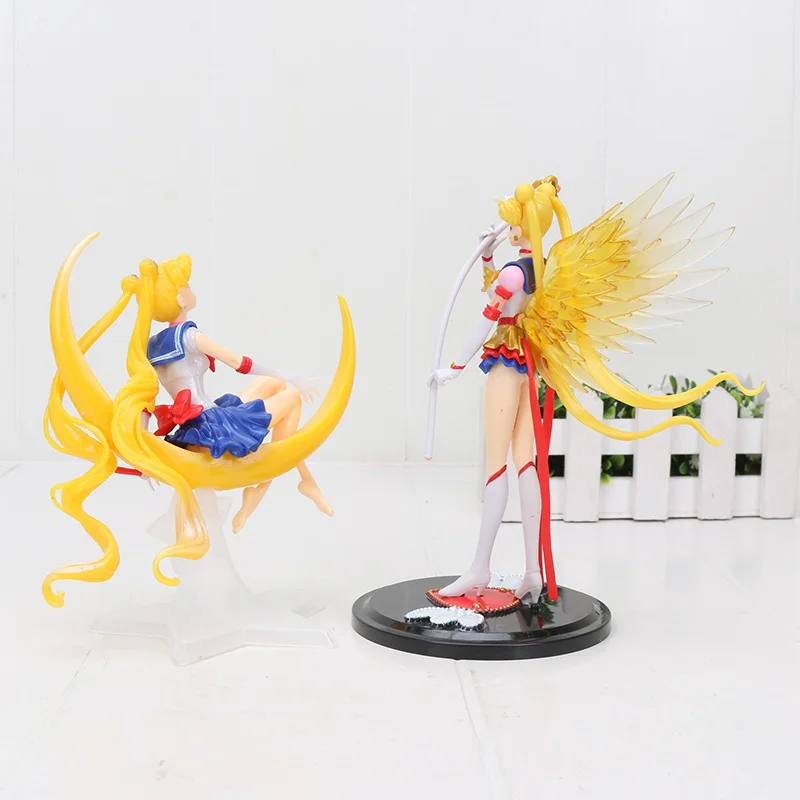 Anime Super Sailor Moon obrázok hračky Tsukino Usagi PVC Akcie Obrázok Krídla Cake Decoration Zber Model Hračka Bábika