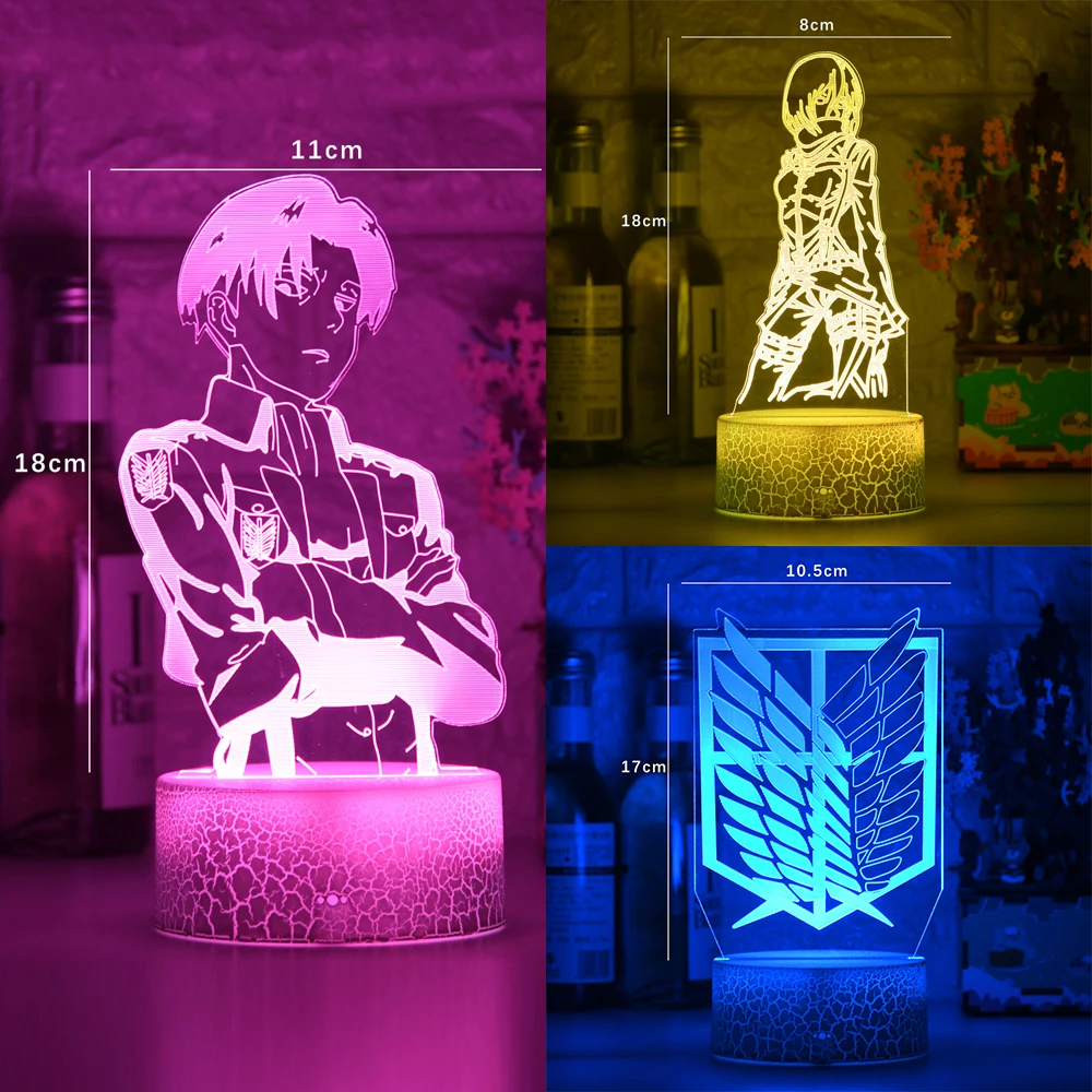 Anime Útok na Titan Nočné Svetlo Led Logo Deti Deti Chlapcov Darček Manga Japonské Anime, Spálne, Stolná Lampa Shingeki no Kyojin