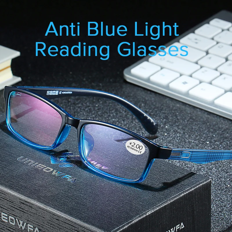 Anti Modré Svetlo Blokuje Okuliare na Čítanie na Pohľad Žien Počítač Presbyopic Okuliare Mužov TR90 Diopter Stupeň Okuliare +1 +2 +3
