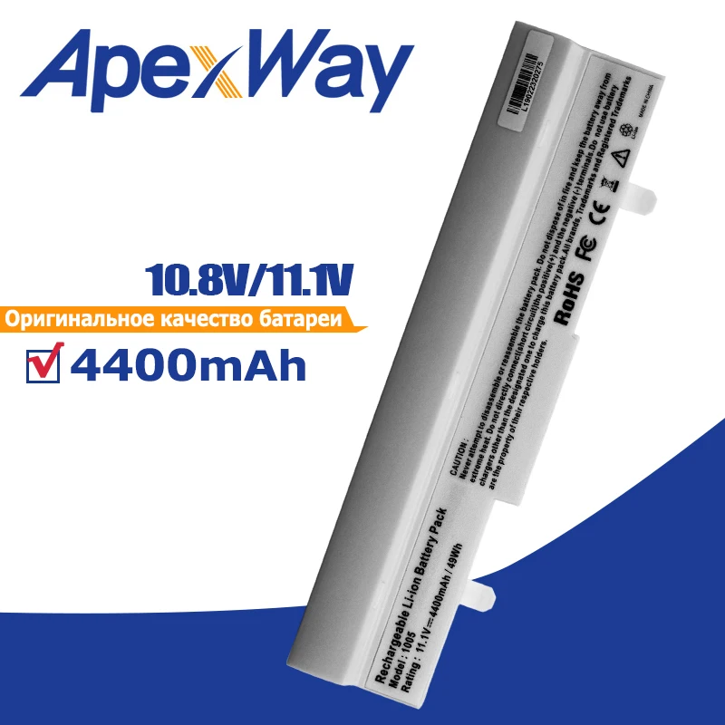 Apexway blanc Prenosné Batérie pre Asus Eee PC 1001HA 1001P 1001PX 1005 1005PX 1005H 1005HA 1005HE AL32-1005 ML32-1005 PL32-1005