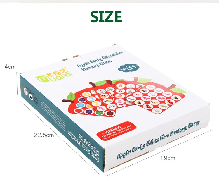 Apple Pamäte Zodpovedajúce Šachovej Hry, Drevené Hračky Pre Deti Puzzle Montessori Edycation Vzdelávacie Hračky