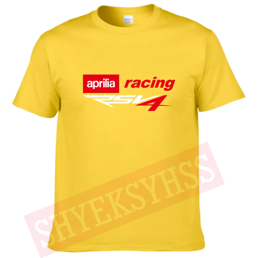 Aprilia Racing RSV4 T Shirt Mužov Krátky Rukáv Motocykel T-tričko Bavlnené Tričko Mans