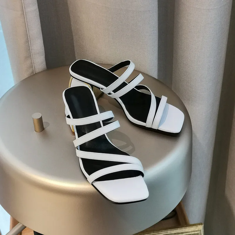 ASUMER veľká veľkosť 34-43 originálne kožené topánky námestie vysoké podpätky, topánky letné sandále slingback plytké vysoké podpätky sandále ženy
