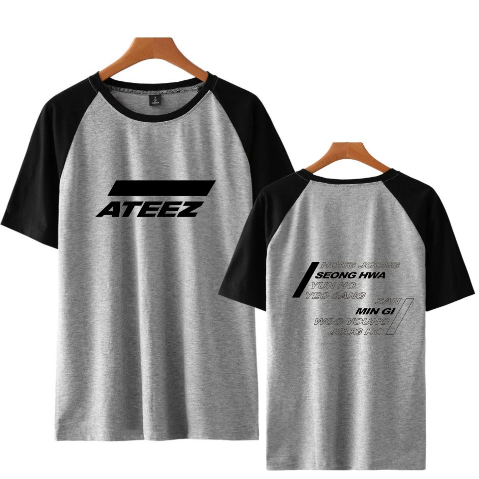 ATEEZ 2019 nové raglan T-shirt fashin populárne Krátky Rukáv mužov a žien v Lete Harajuku Tee Šaty kpop bežné T-shirts