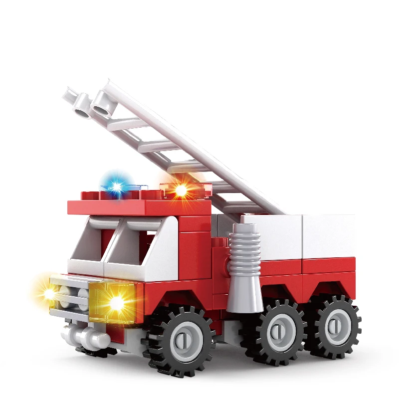 AUSINI Výstavby Mesta Fire Trucks Hračky pre Deti, hasiči, Stavebné Bloky, Hasič Údaje Rebrík Model Blok Tehly