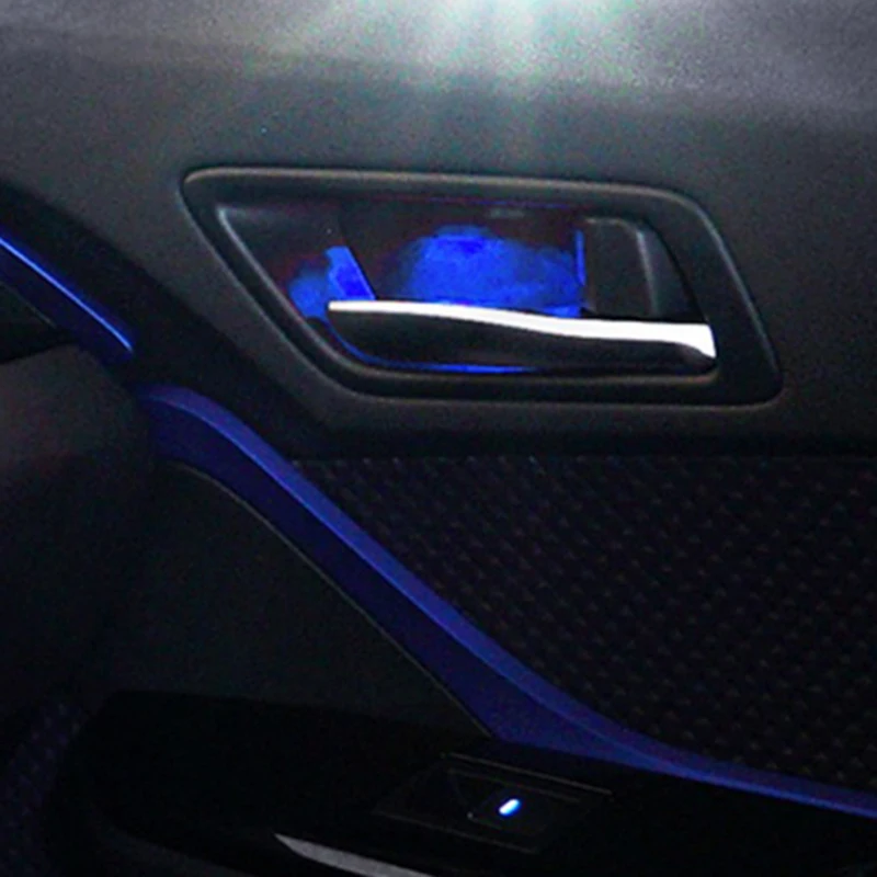 Auto Door Rukoväť Miska Atmosféru Light Interiérové LED Modré Dvere Miska Rukoväť Rám Svetla pre Toyotu C-H 2017 2018 2019