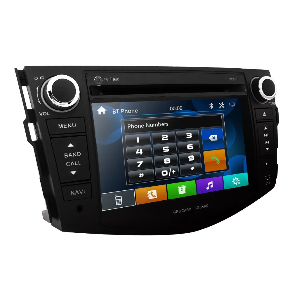 Auto dvd pre toyota RAV4 2006-2012 auto rádio multimediálny prehrávač, gps navigáciu 2din 8 palcový auto Monitor volant Fotoaparát dab+