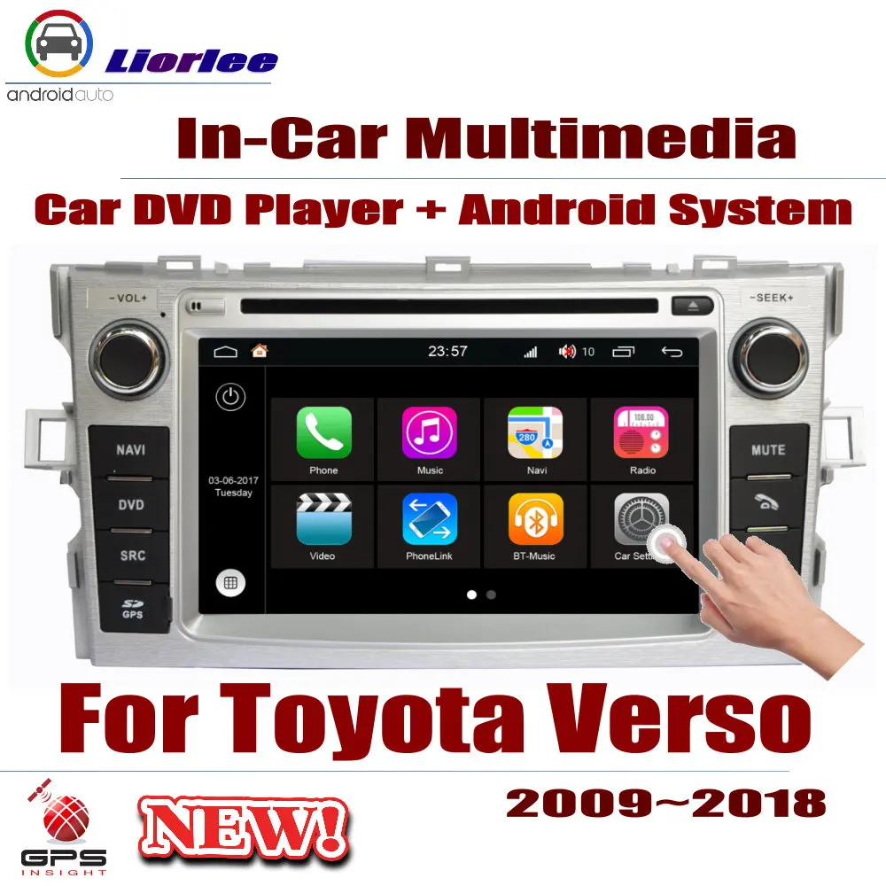 Auto DVD Prehrávač Pre Toyota Verso/SportsVan 2009-2018 GPS Navigáciu, Android 8 Jadro A53 Procesor Rádio