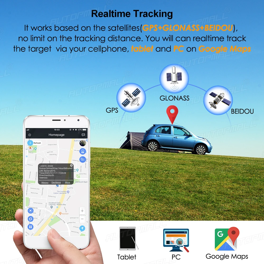 Auto GPS Tracker 4G Tracker 20000mAh 240 Dní Pohotovostného Magnetické Vodotesný GPS Lokátor Vibračné Upozornenie na Pokles Zadarmo APP PK TKSTAR TK905