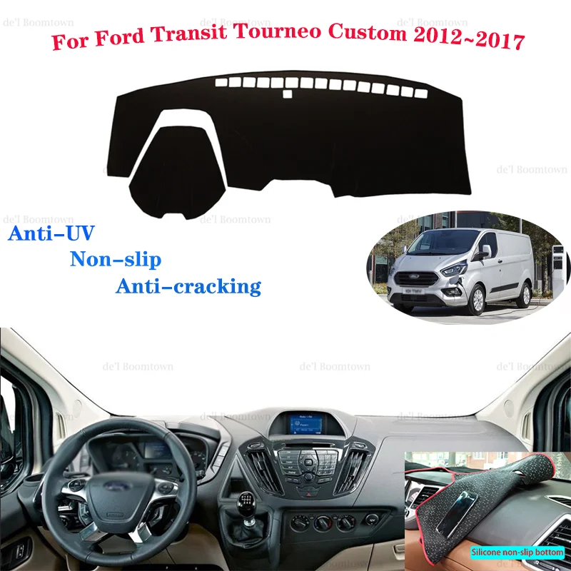Auto Panel Kryt Dash Mat Pre Ford Transit Tourneo Custom 2012~2017 Auto Non-slip Slnečník Koberec Kryt, Ochranná Podložka
