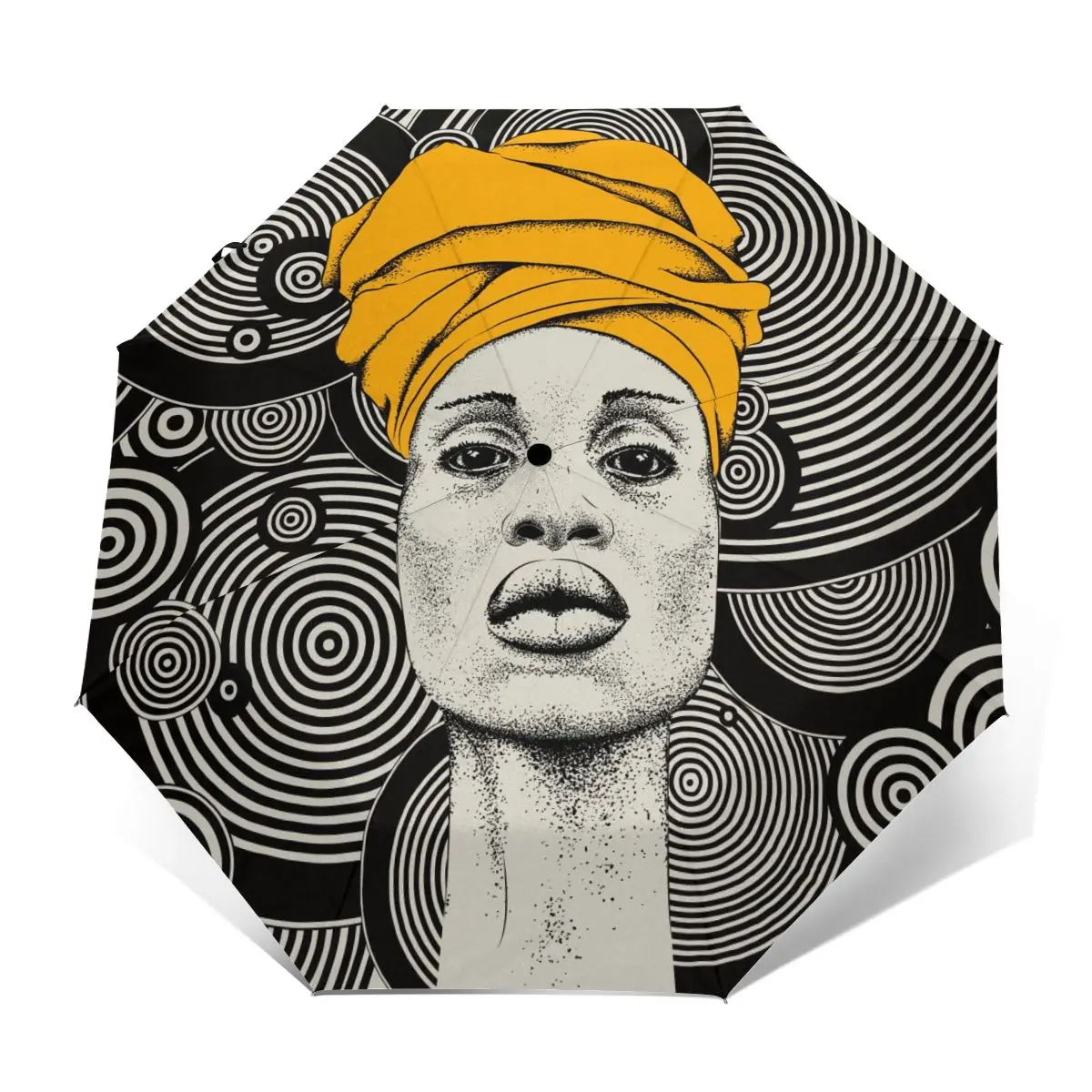 Automatický Dáždnik, Čierna Žena S Africkými V Turban tri-fold dáždnik ženy muži dážď dáždnik