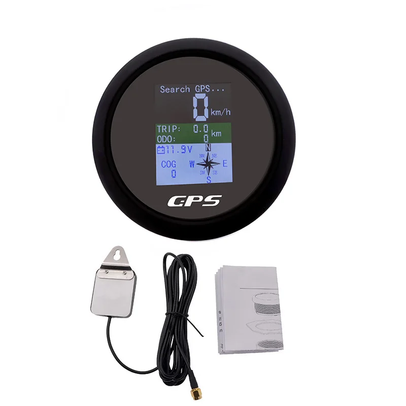 Automobilová GPS Tachometer S Anténou Pre Motocykel, Boat Yacht TFT Displej Nepremokavé počítadlo kilometrov Výlet ODO OZUBENÉ Voltmeter 9-32V