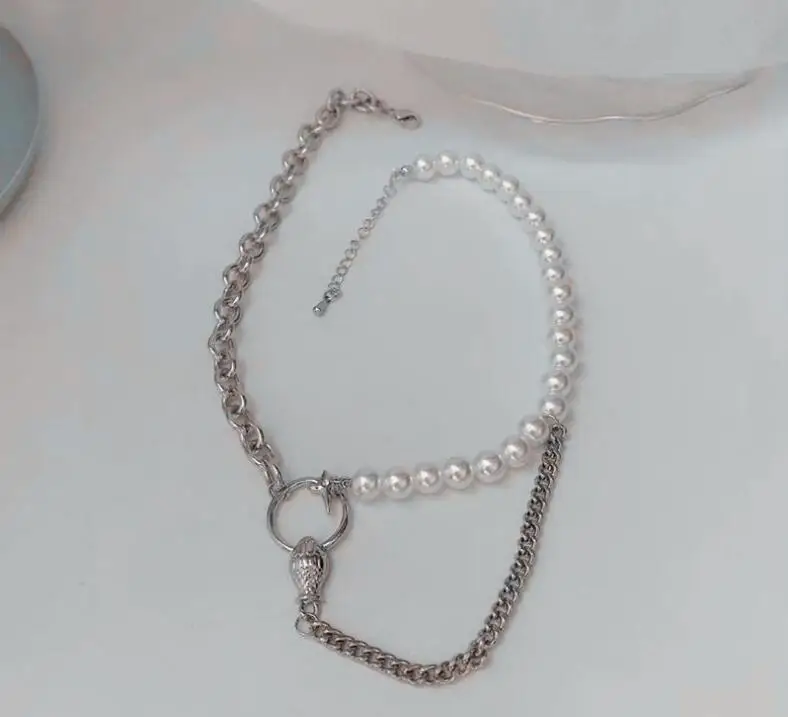 Autor perlový náhrdelník jedinečný náhrdelník retro, cool dievčatá clavicle reťazca