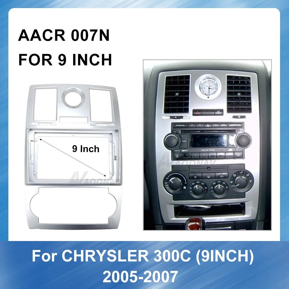 Autorádio Multimediálne fascia Pre CHRYSLER 300C na roky 2005-2007 9 Palcový 2DIN Auto Android Rádiový Navigačný Fascia Panel Rám S Káblom