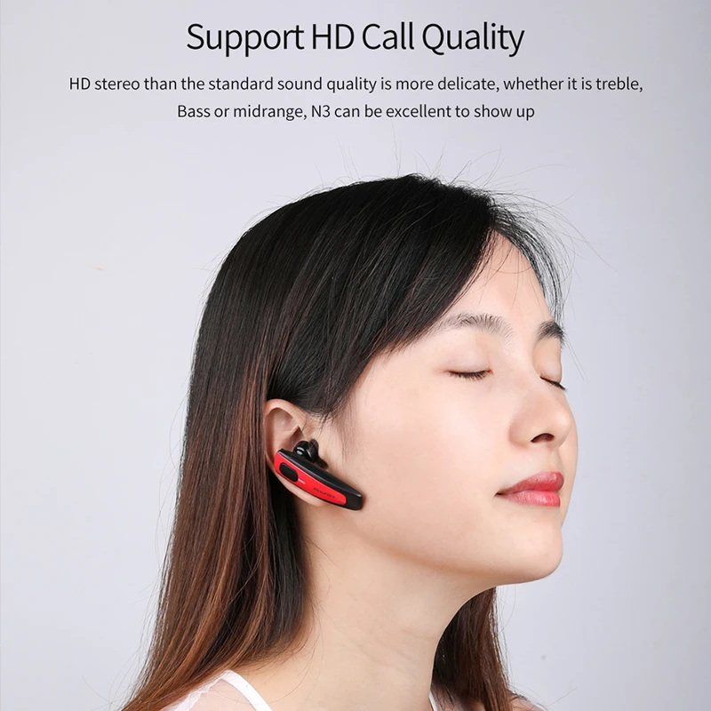 AWEI N3 Jednostranné Bluetooth Headset pre jazdu Mini pravda Bezdrôtové Slúchadlá s mikrofónom Stereo Handfree slúchadiel do uší potlačením hluku