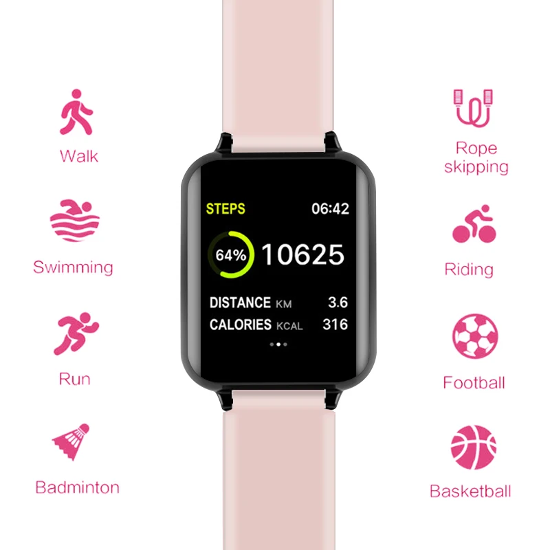 B57 Smart Hodinky Muži Ženy Srdcového tepu, Krvného Tlaku Viacerých Režim Šport Smartwatch Nositeľné Hodinky pre Ios a Android