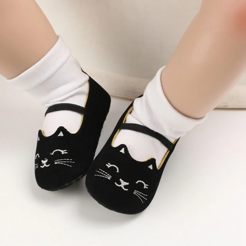 Baby Dievčatá Roztomilé Mačka Tlače Anti-Slip Princezná Topánky Bežné Tenisky Batoľa Mäkké Soled Prvý Pešej Topánky