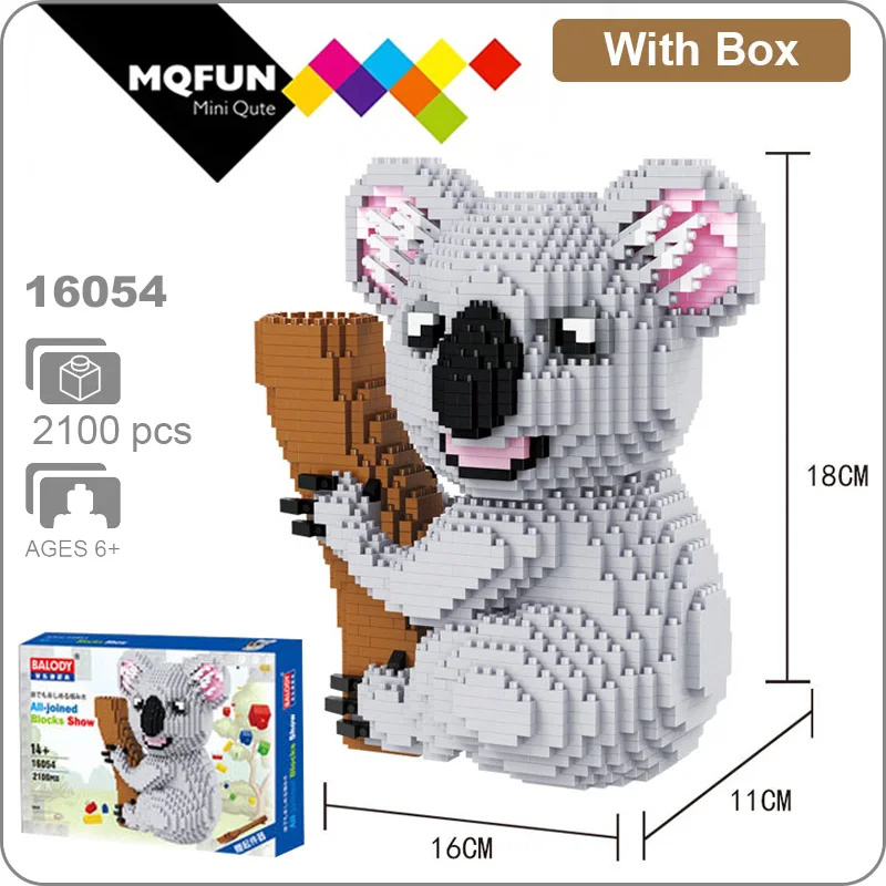 Balody komiksu, Anime joker zvierat koala panda obrázok Micro Diamond Stavebné kamene, tehly 3D DIY montáž modelu vzdelávacích hračiek