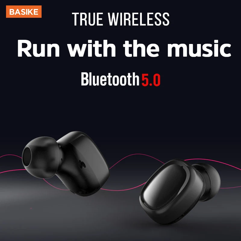 BASIKE TWS Bezdrôtové Bluetooth Slúchadlá S Mikrofónom HIFI Športové Vodotesné Slúchadlá, Stereo Slúchadlá Handsfree Slúchadlá Pre Všetky Telefón
