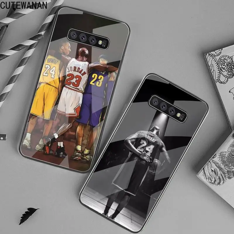 Basketbal hráč Kobe Bryant Telefón Prípade Tvrdeného Skla Pre Samsung S20 Plus S7 S8 S9 S10 Plus Poznámka 8 9 10 Plus