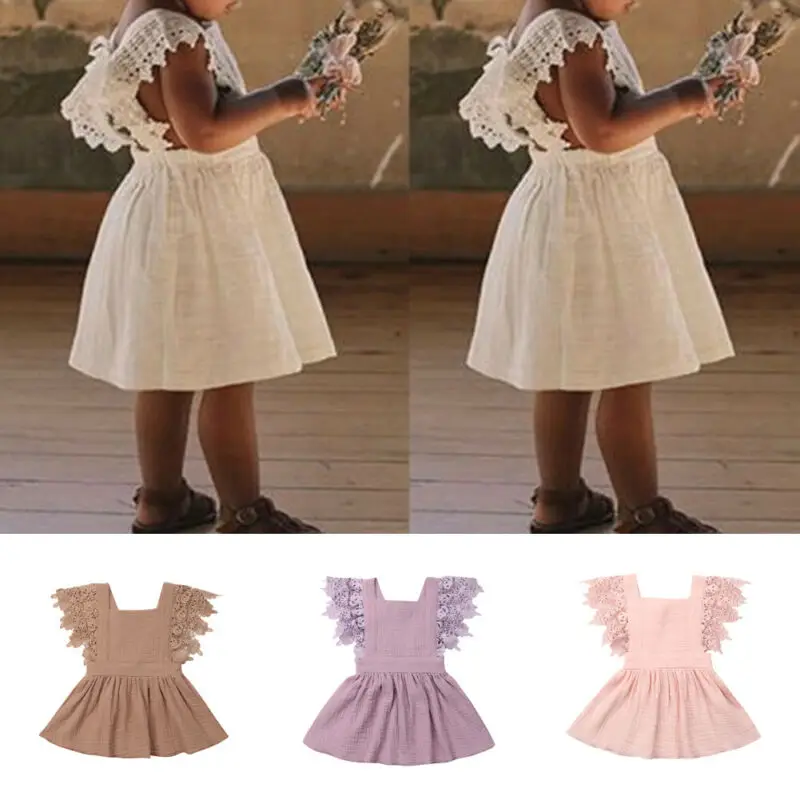 Batoľa Detský Baby Dievčatá Prehrabať Bavlnená Posteľná Bielizeň Elegantné Princess Party Šaty Oblečenie