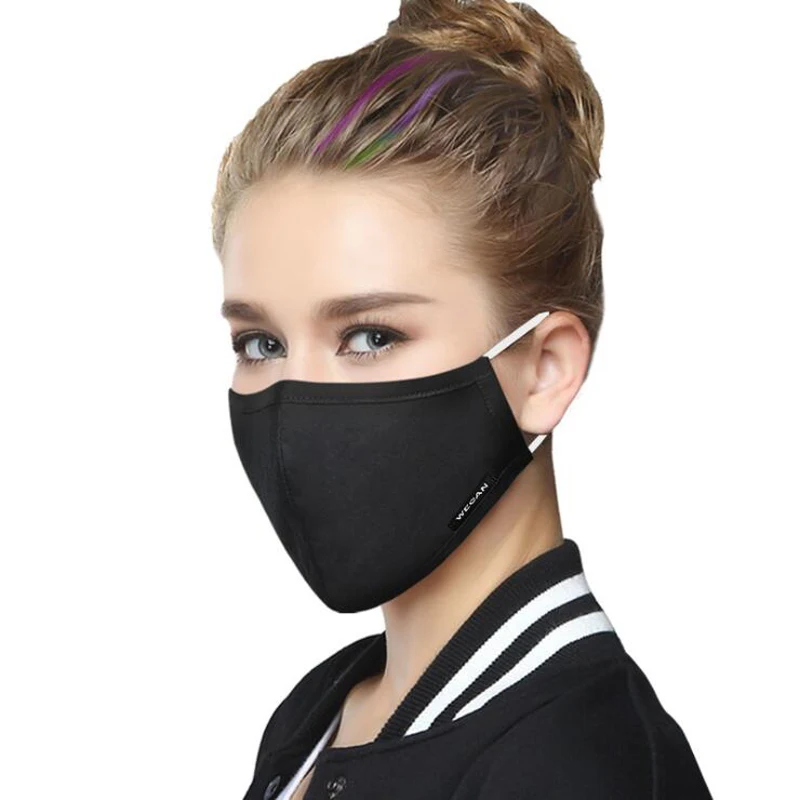 Bavlna PM2.5 Anti Haze Tvár Masku Proti prachu úst maska mascaras Filter Uhlíkom Úst-utlmiť Textílie Maska s 2ks Filter