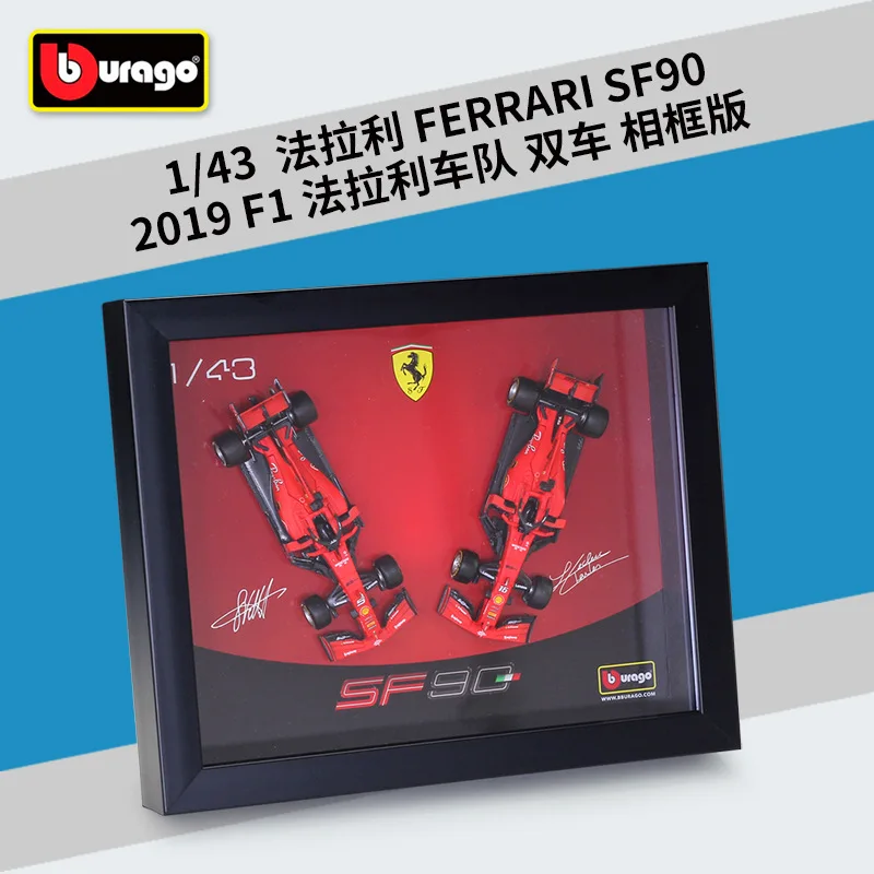 Bburago 1:43 F1 2019 Ferrari SF90 S rámom Podpísané edition, Formula One Závodný Zliatiny Simulačný Model Auta, Zhromažďovať dary, hračky