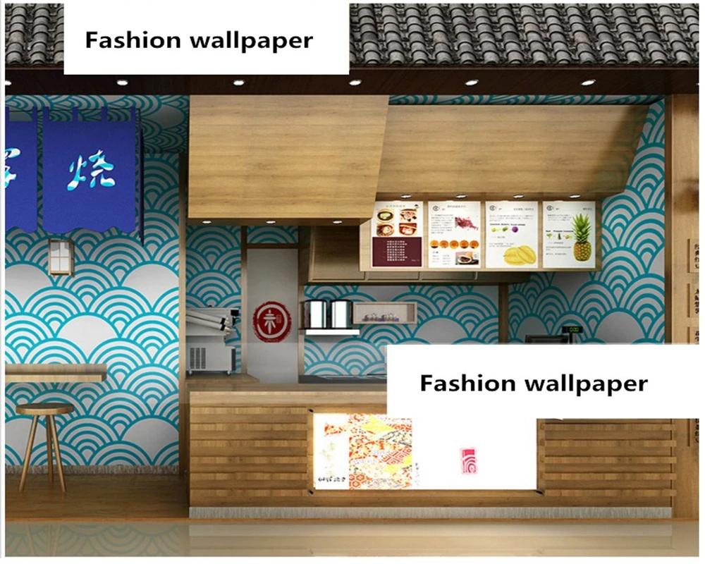 Beibehang Japonský štýl osobné dekoratívne maľby ramen sushi obchod vlna ukiyo-e tapety behang stenu papiere domova