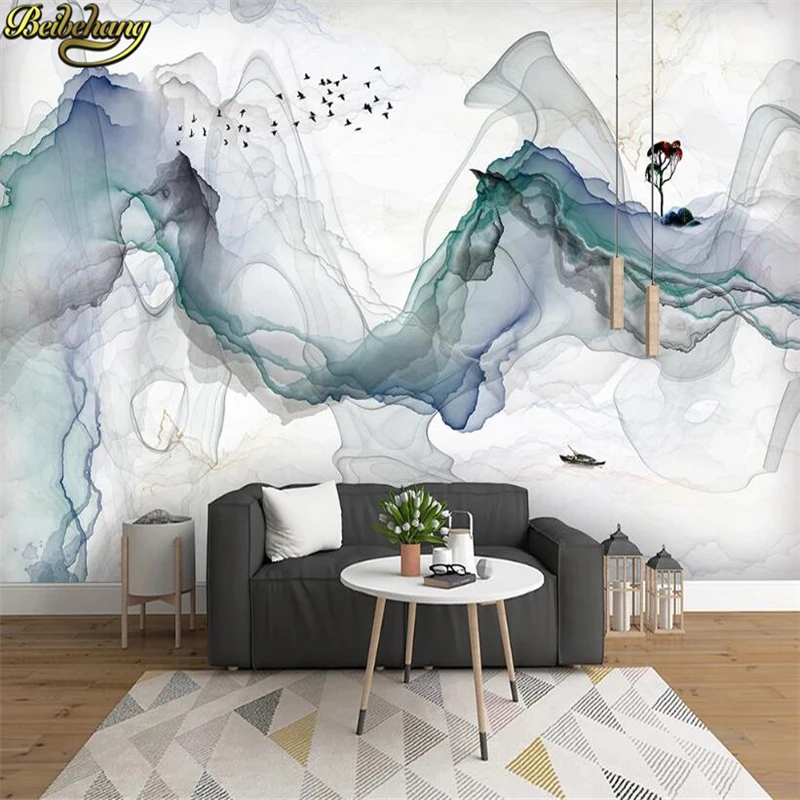 Beibehang Vlastné Foto Tapety Abstraktné atrament krajiny, TV joj, Steny Pokrýva Obývacia Izba, Spálňa Domova 3D stenu papier