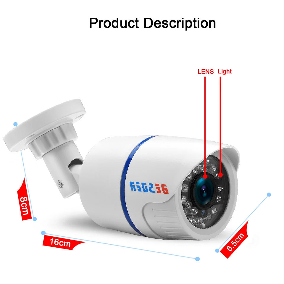 BESDER H. 265 Audio 2MP 3MP 5MP CCTV IP Bezpečnostná Kamera, Detekcia Pohybu Upozornenie Vonkajšie Onvif bezpečnostné Kamery IP Nočné Videnie