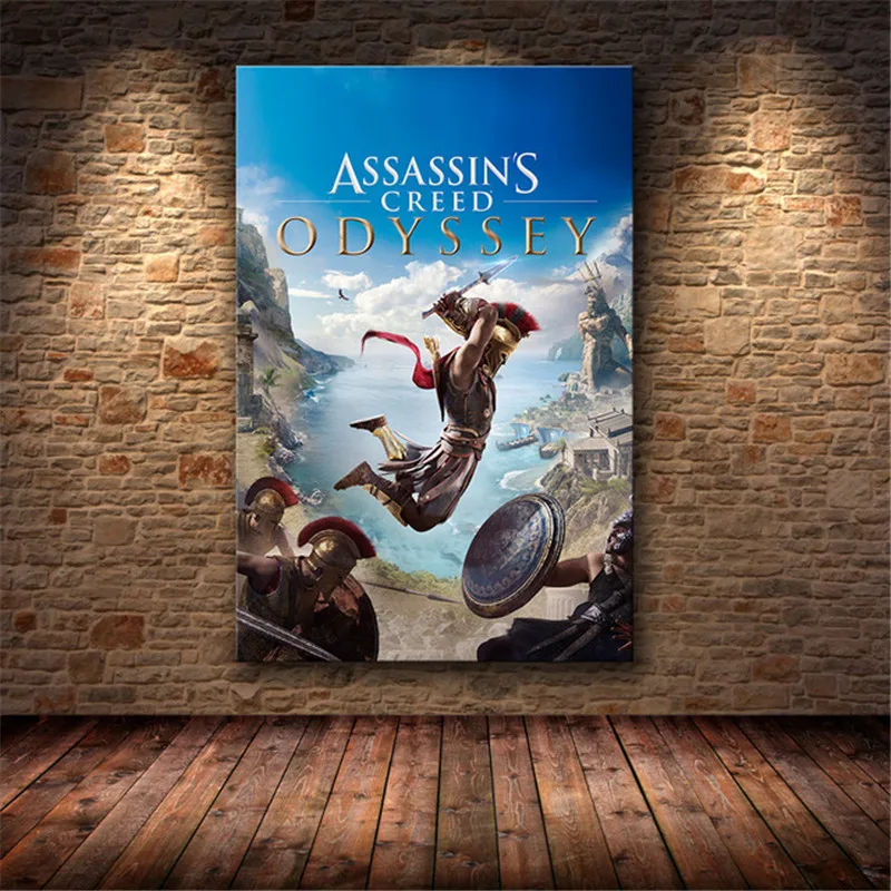 Bez rámu Plagát Dekorácie, Maliarstvo, Assassin Creed Odyssey Pôvod v HD Plátno plátno maliarske umenie plagáty a výtlačky